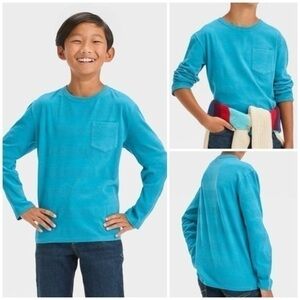 NWT! Cat & Jack Boys' Long Sleeve Textured T-Shirt